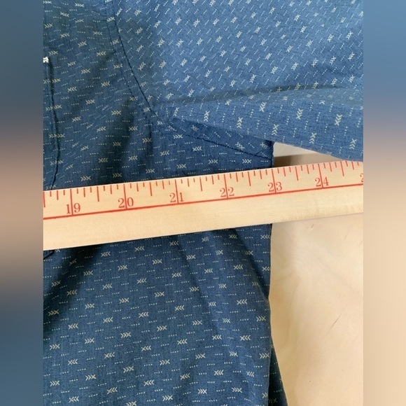 Mens Nomad Navy Aztec Geometric Pattern Short Sleeve Button Up XL - Picture 11 of 14